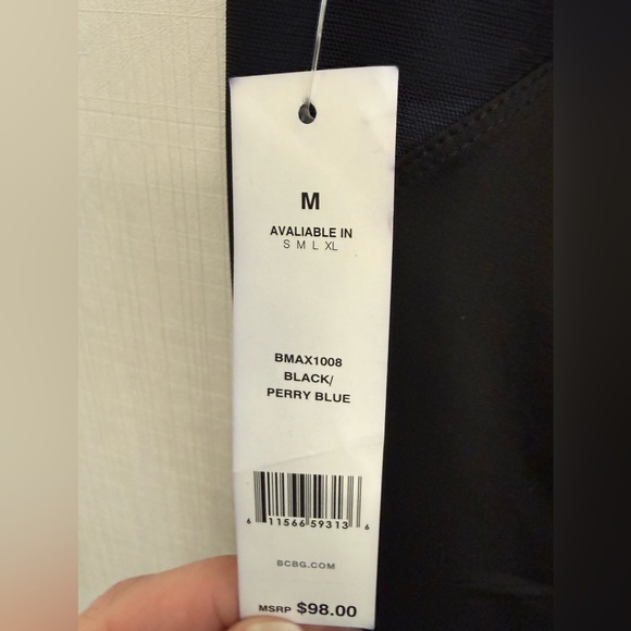 NWT BCBGMaxAzria Leggings Athletic Pants Allegra Yoga Black Blue MED - Picture 11 of 16